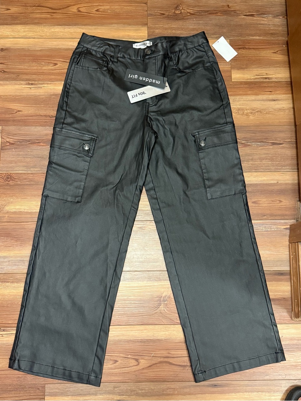Madden Girl Black Cargo Pants with Flap Pockets